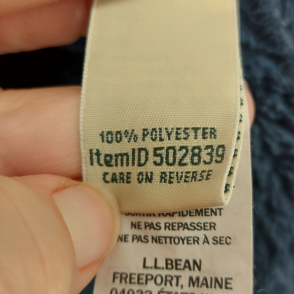 L.L. Bean Sherpa Fleece 1/4 Fleec with Kangaroo Pocket Blue Size Small - Picture 4 of 4